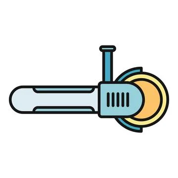 Angle grinder power tool icon in flat style Illustration