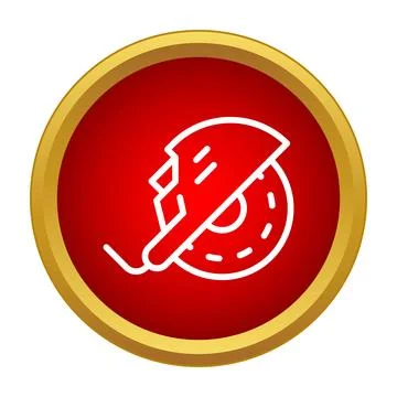 Angle grinder power tool icon on red circle Illustrazione stock