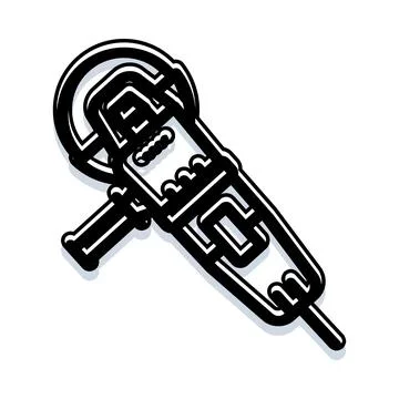 Angle grinder power tool illustrating construction and renovation Ilustración de archivo