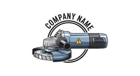 Angle grinder power tool logo design Stock Illustration