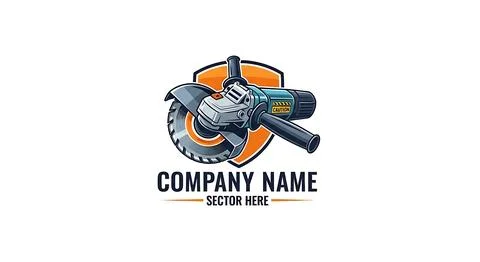 Angle grinder power tool logo design 库存插图