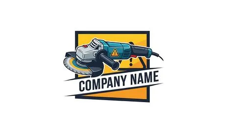 Angle grinder power tool logo design 库存插图