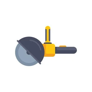 Angle grinder power tool showing rotating disk cutting blade Stock Illustration
