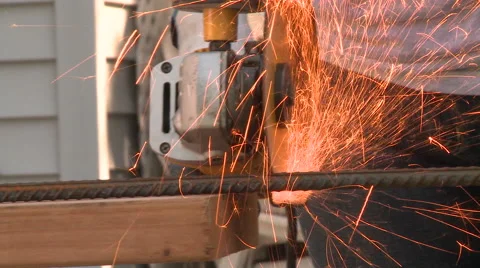 Angle Grinder Rebar 1 Stock Footage 57673114