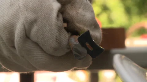 Angle Grinder Rebar 3 Stock Footage 57673292