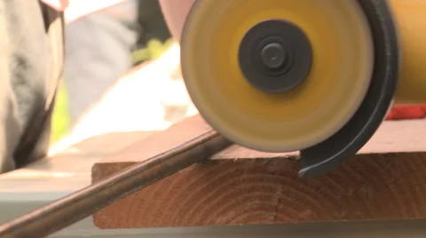 Angle Grinder Rebar Stock Footage 57673194