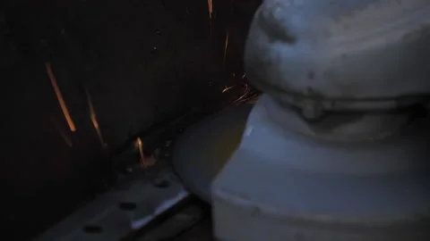  angle grinder sparks Stock Footage 146489280