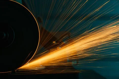 Angle grinder sparks 스톡 사진