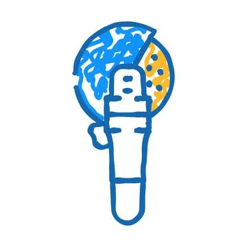 Angle grinder tool icon doodle illustration Illustrazione stock