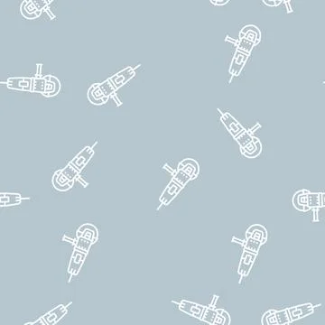 Angle grinder tool line seamless pattern Stockillustratie
