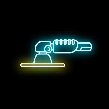 Angle grinder tool neon sign glowing concept Stock Illustration