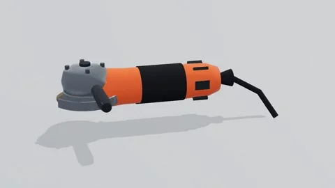 Angle grinder tools 3d loop white background 3D animation seamless loop Stock Footage 341851707