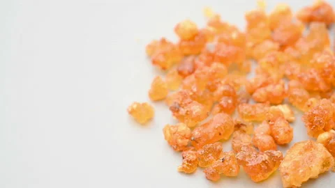 Angle pan herb CuRuXiang or Olibanum or Frankincense Stir-frying with Vinegar Stock Footage 166738532