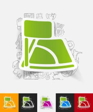Angle paper sticker with hand drawn elements Illustrazione stock