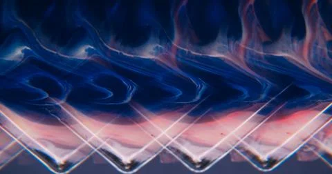 Angle pattern color ink wave neon pour geometric Stock Illustration