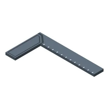 Angle ruler icon, isometric style Stock Illustration
