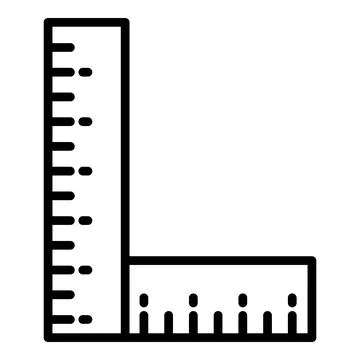 Angle ruler icon, outline style Stock Illustration