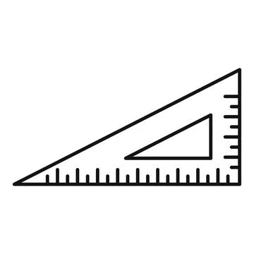 Angle ruler icon, outline style Illustrazione stock
