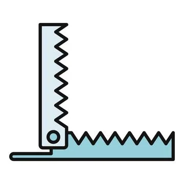 Angle saw tool with sharp teeth icon 스톡 일러스트