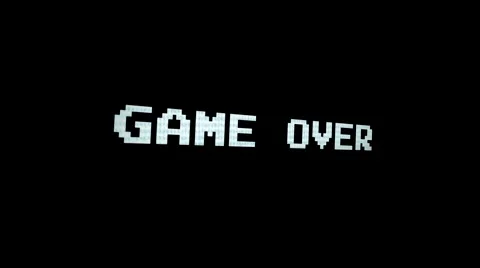 Angle Shot of Game Over - Arcade end game screen - Motion Graphic Loop Video stock 43910074