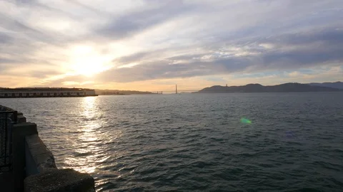 Angle shot of Golden Gate Bridge Stock Footage 87341517