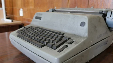 Angle shot of vintage typewriter Stock Footage 95059740