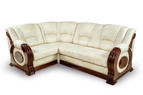 Angle sofa, Isolated on white background Stock Photos