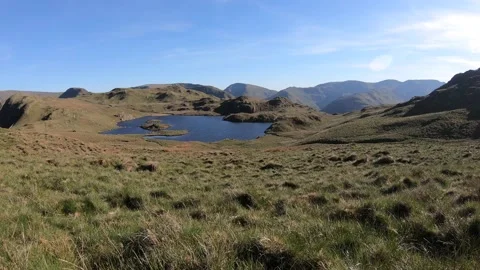 Angle Tarn Landscape view in hartsop Lake District national park Stock Footage 145326415