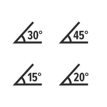 Angle with value in degrees Stock Illustration