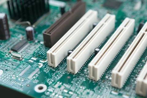 Angle View of a Computer Motherboard Chip Stock Photos