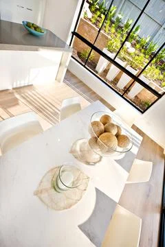 Angle view of a fancy items on the dining table Stock Photos