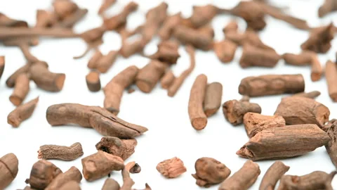 Angle view her QianCao or Radix Rubiae or India Madder Root rotating Stock Footage 165378948