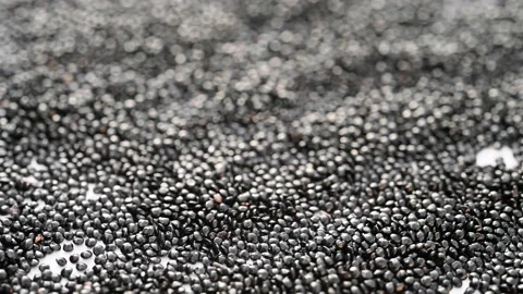 Angle view herb QingXiangZi or -Celosiae Semen or Feather Cockscomb Seed rota Stock Footage 167311163