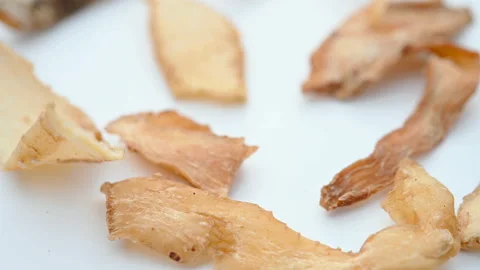 Angle view herb YuZhu or Polygonati Odorati Rhizoma or Fragrant Solomonseal R Stock Footage 163438078
