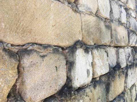Angle view of an old brick wall background Stock Photos