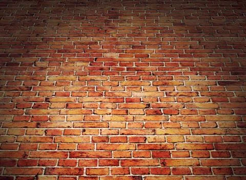Angle view of red brick wall Stock Illustration