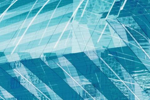 Angle view of texture background of contemporary glass facade of architecture Stock Photos