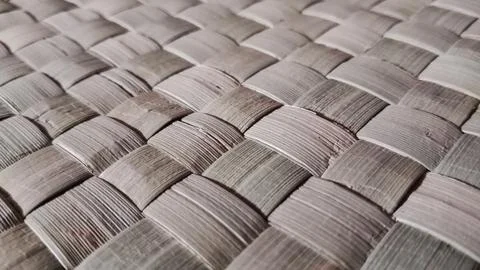 Angle View Texture of Woven Leaf Mat Stock Photos
