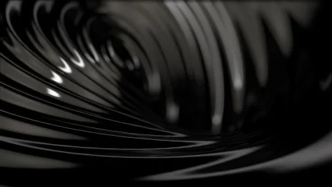 Angle view of wavy of melted abstract black liquid with light reflections on  Stock Illustration