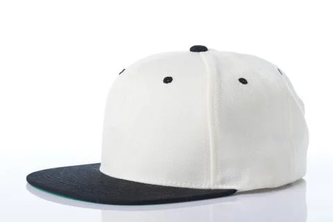 Angle view on white baseball cap Stock Photos
