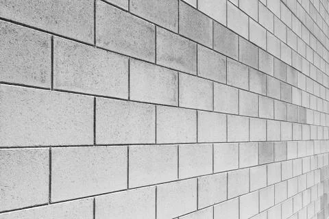 Angle of white brick wall Stock Photos