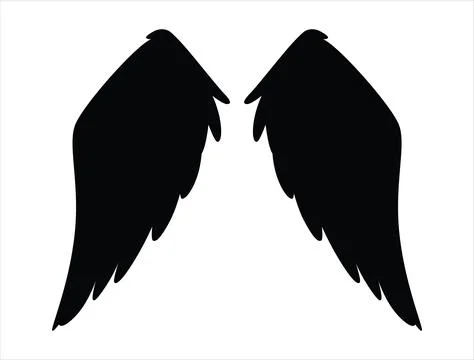 Angle wings silhouette vector art Stock Illustration