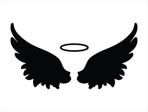 Angle wings silhouette vector art Stock Illustration
