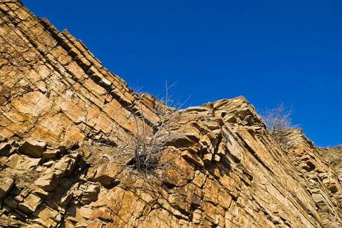 Angle of yellow rock Stock Photos