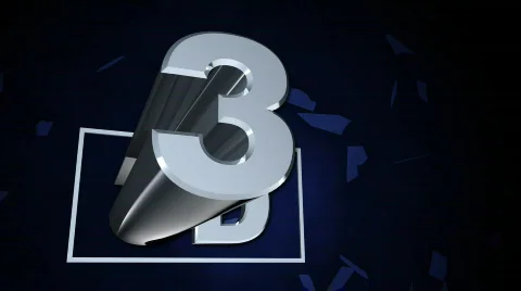 Angled 3D Shatters Screen on Blue Vidéo 605202