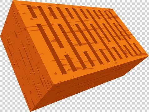 Angled cartoon rendering of a perforated orange brick against a dark backgr.. Stock Illustration