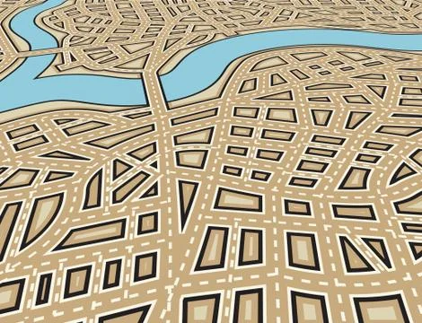 Angled city Stock Illustration