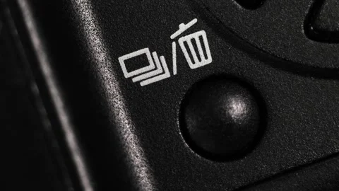 Angled Close Up Delete Button With White Trash Icon Stock Footage 332892671