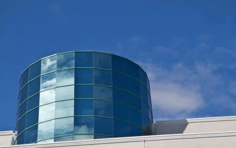 Angled cylinder building Stock Photos