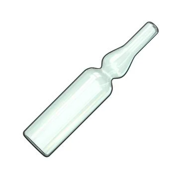 Angled empty glass ampoule 3D Angled empty glass ampoule 3D render illustr... Stock Photos